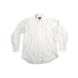 David Donahue Men's Trim Fit 17 34/35 White Long Sleeve Button Up Dress Shirt